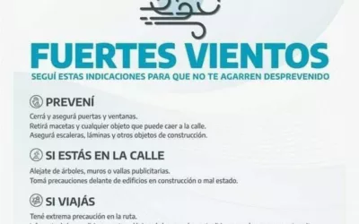 ALERTA AMARILLA POR FUERTES VIENTOS EN RÍO GRANDE