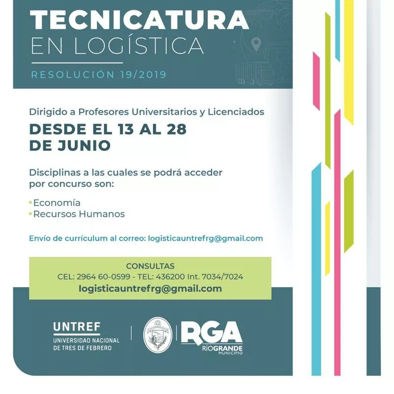 INSCRIPCIÓN ABIERTA PARA CONCURSO DOCENTE EN LA TECNICATURA EN LOGÍSTICA DE UNTREF